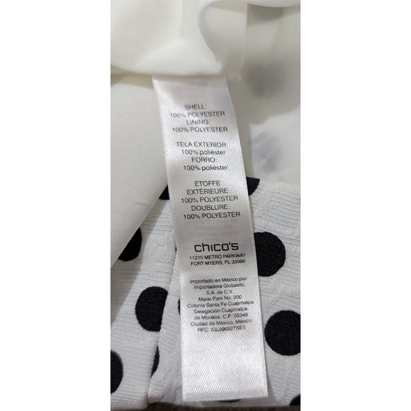Chico's sz 1 Jacket white with black polka dots buttons lightweight 4240 - Picture 6 of 6